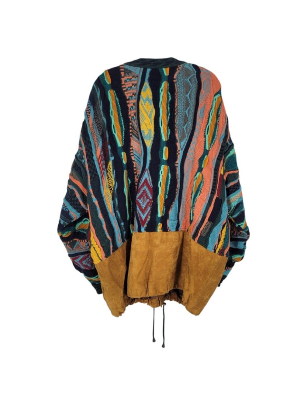 Vtg COOGI L 3D Knit Bomber Jacket Wool Suede Coat 90s Rare Lined oversized - Picture 4 of 15